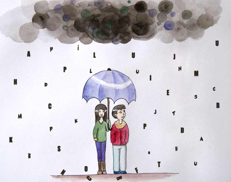 Aquarelle Pluie de mots